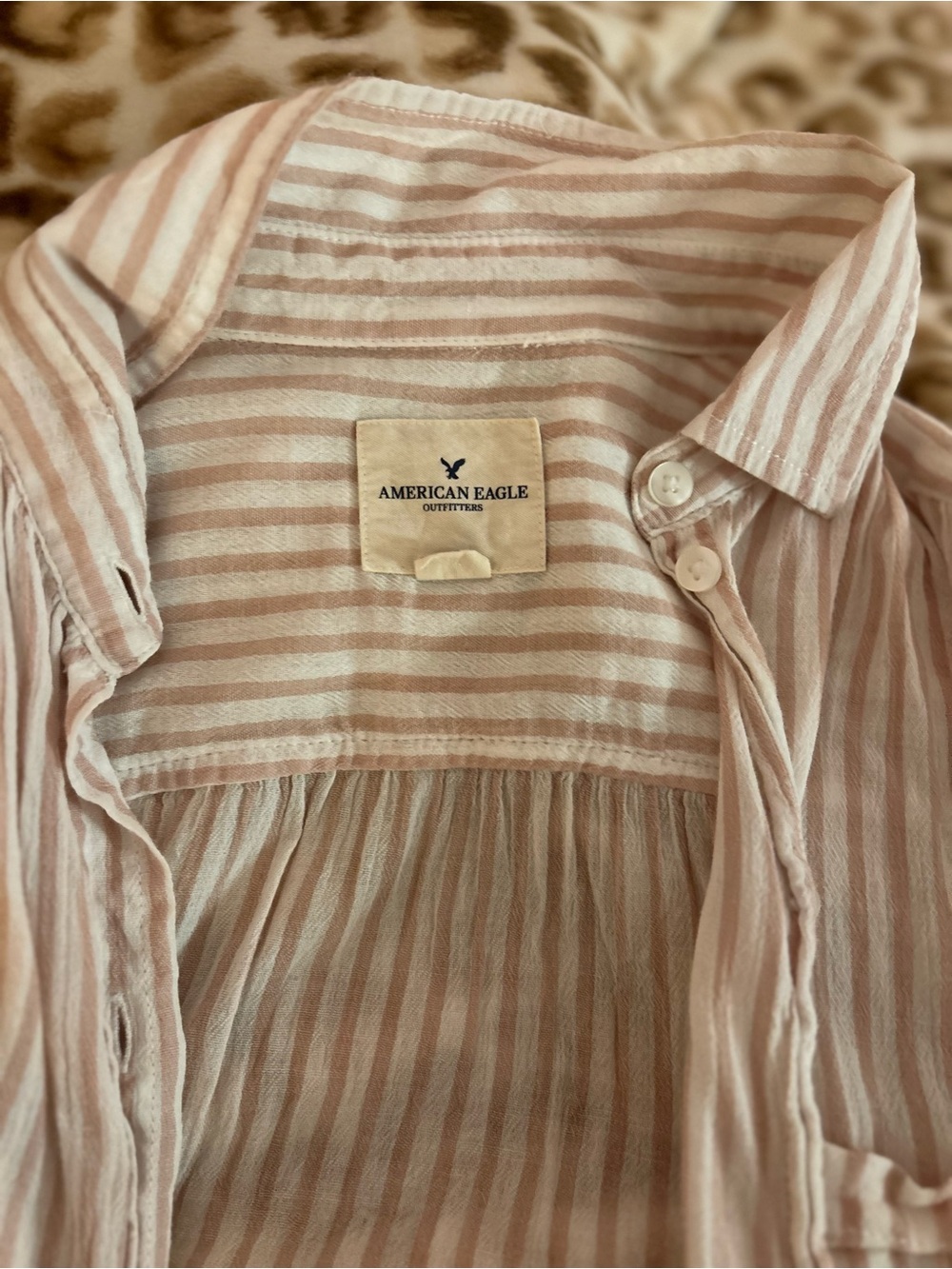 american eagle outfitters pink & white striped shirt!!🌷 - Picture 2 of 2